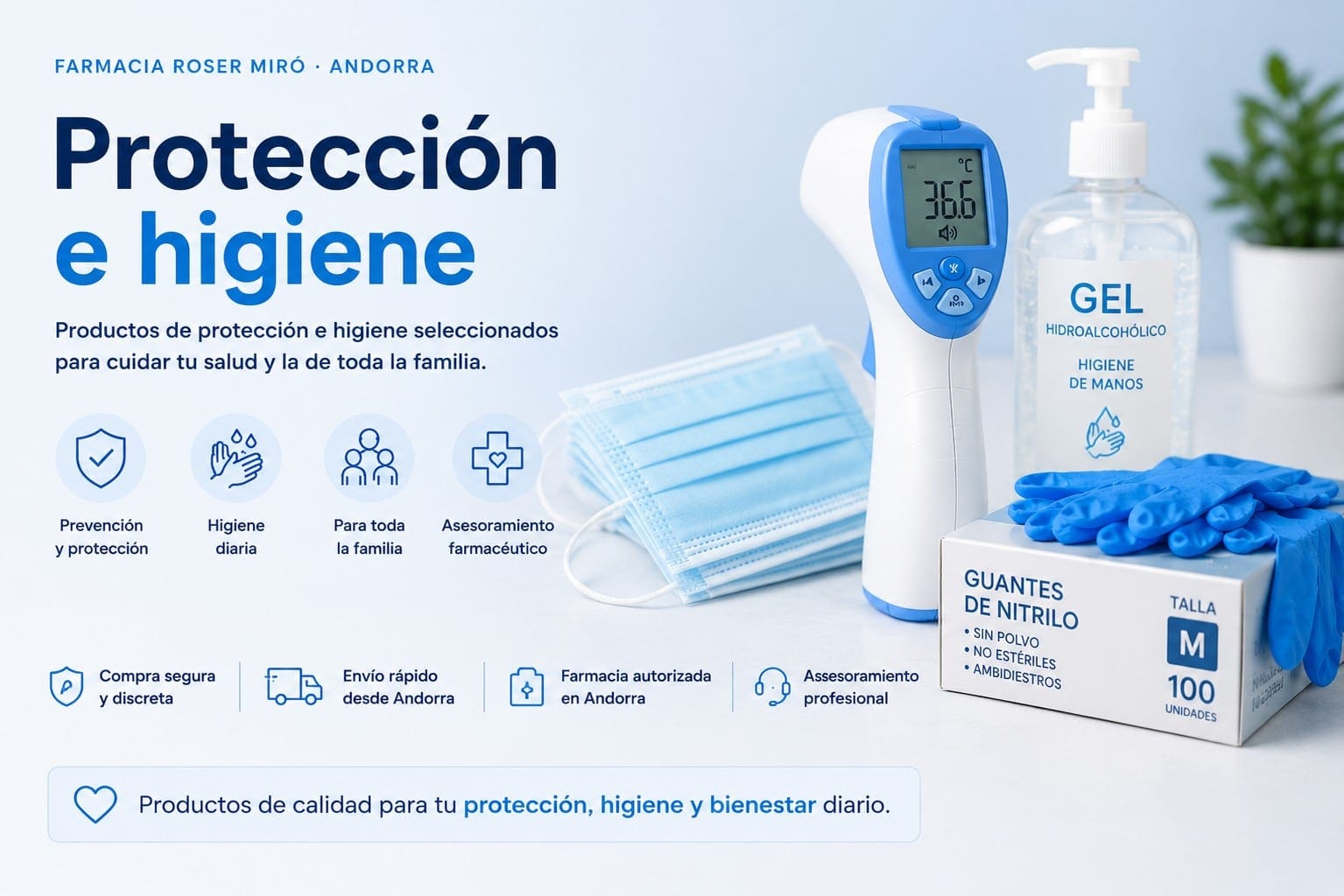 Protección e higiene en Farmacia Roser Miró de Andorra