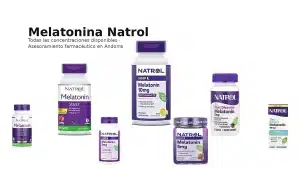 Melatonina Natrol Gama con diferentes concentraciones disponibles en Farmacia Roser Miró Andorra